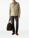 Zegna crossover linen wool and silk blend overshirt