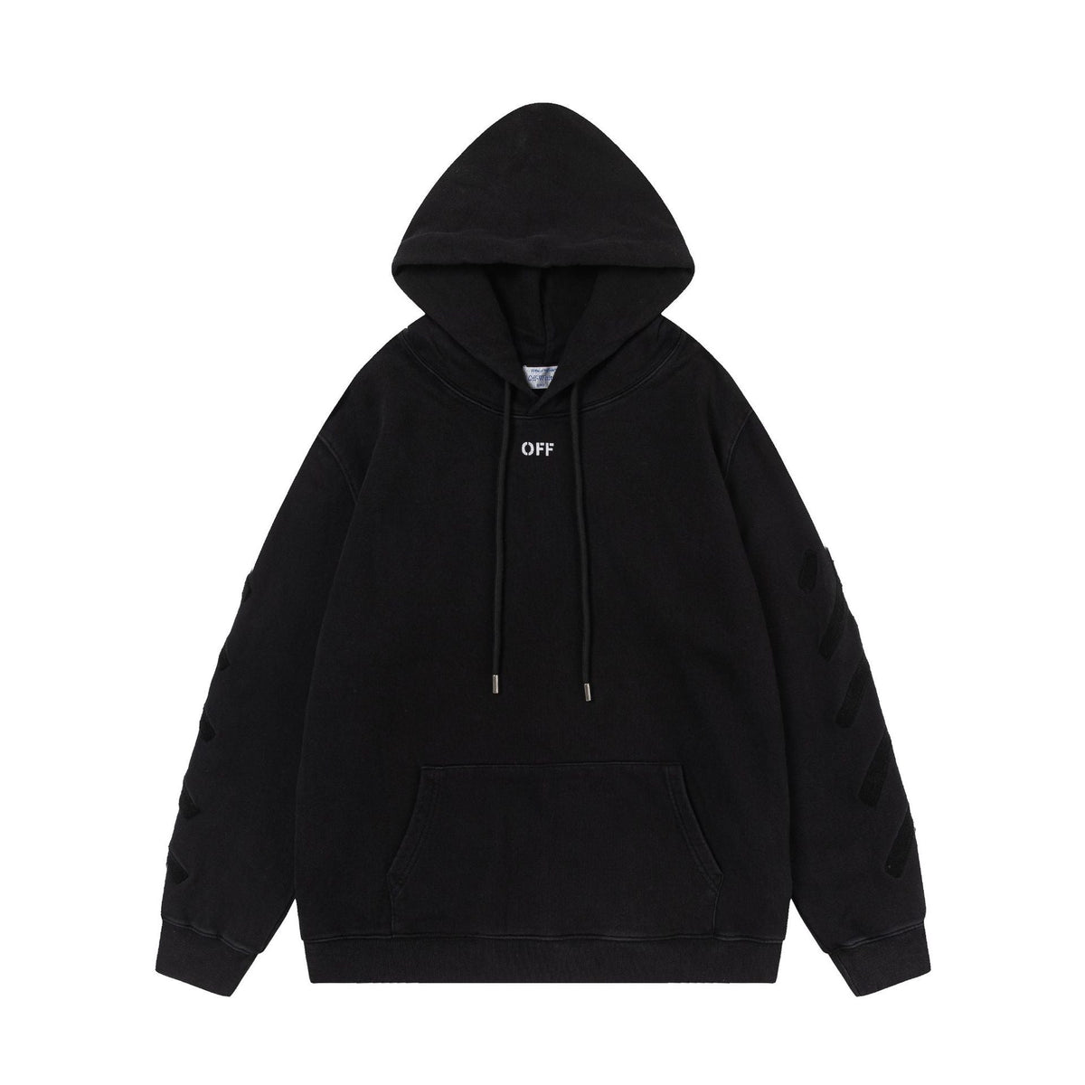 Off-White Black and White Figure Painting Graphic Hoodie